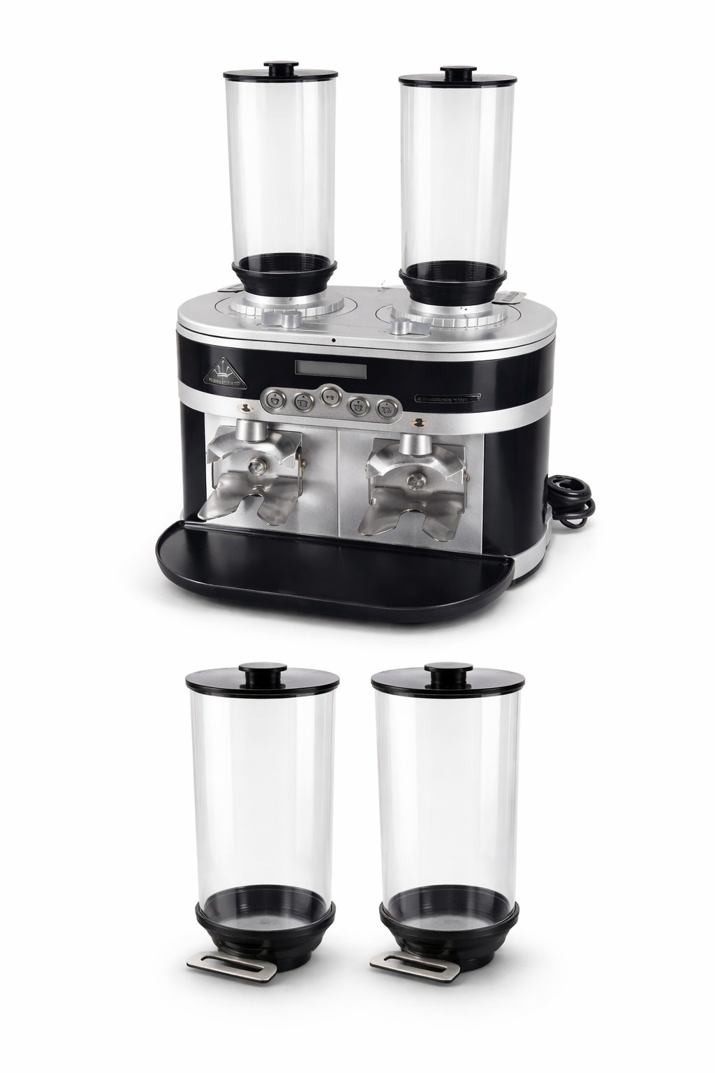 coffee grinder double hopper white bg